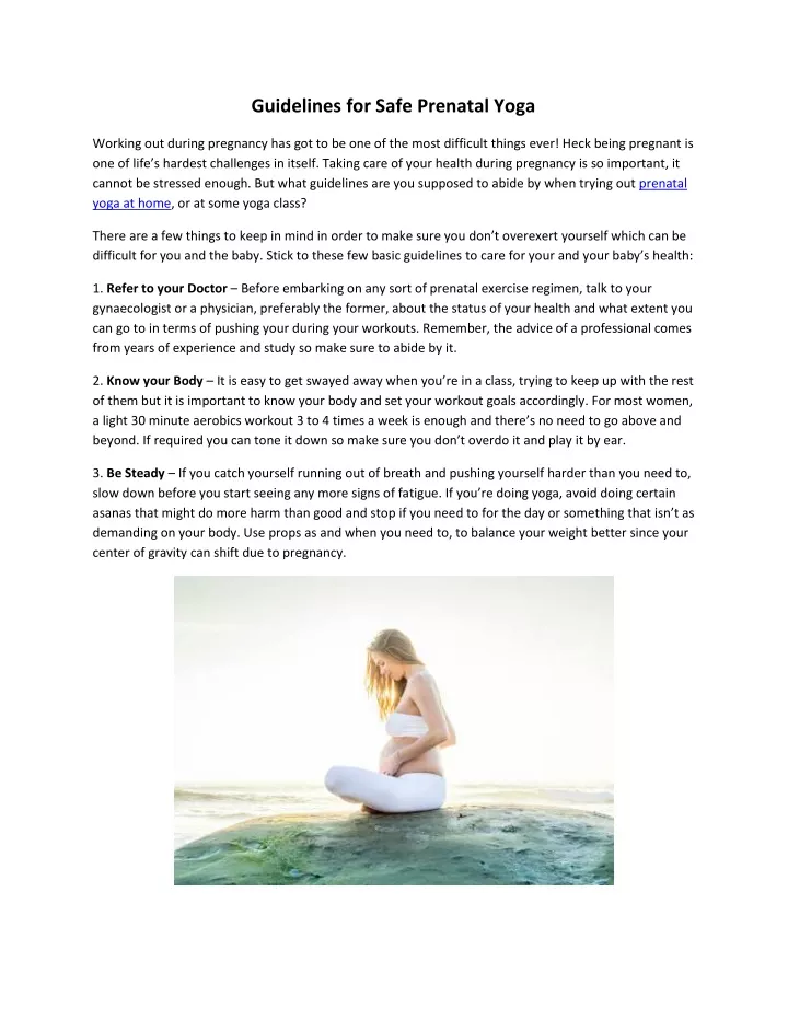 guidelines for safe prenatal yoga