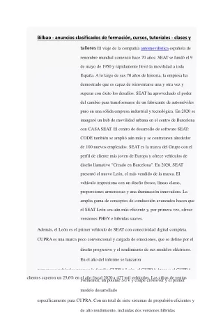bilbao anuncios clasificados de formaci n cursos