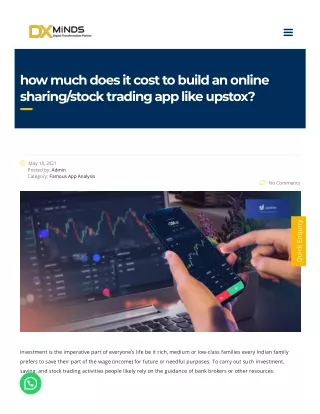 how much does it cost to build an online sharing/stock trading app like upstox?