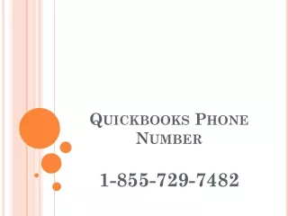 Quickbooks Phone Number 1-855-729-7482