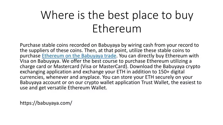 where is the best place to buy ethereum
