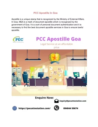 PCC Apostille In Goa