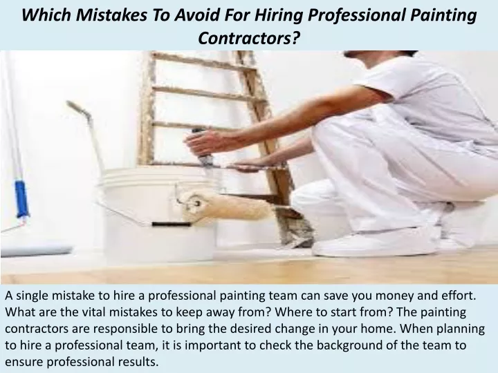 which mistakes to avoid for hiring professional painting contractors