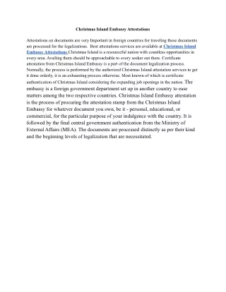 Christmas Island Embassy Attestations