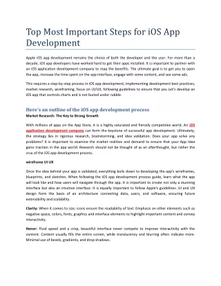 Top Most Important Steps for iOS App Development