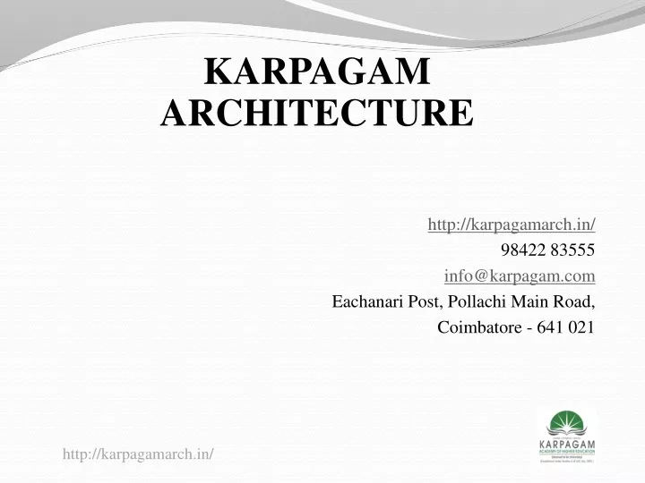 karpagam architecture