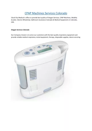 cpap machines services colorado