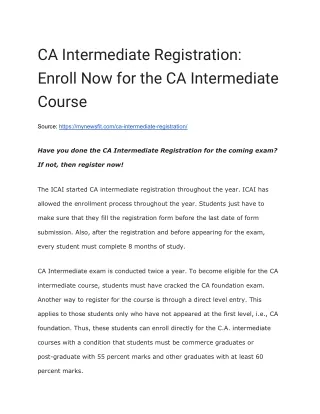 CA Intermediate Registration_ Enroll Now for the CA Intermediate Course