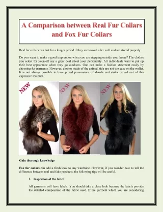 a comparison between real fur collars