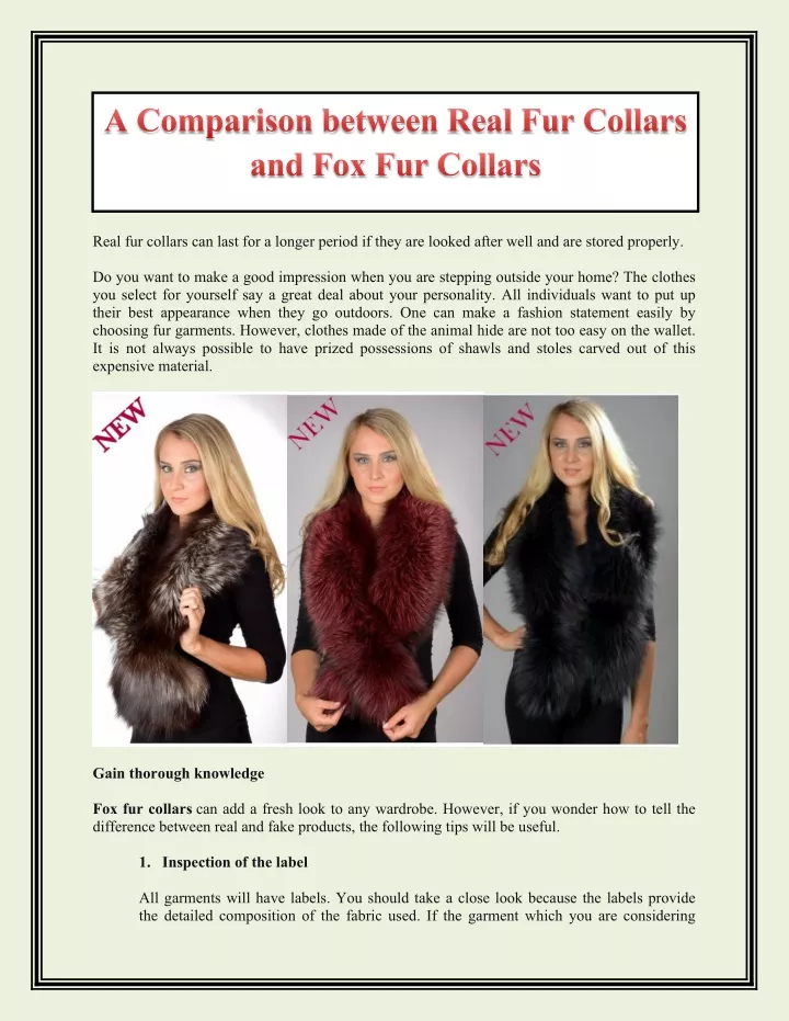 a comparison between real fur collars