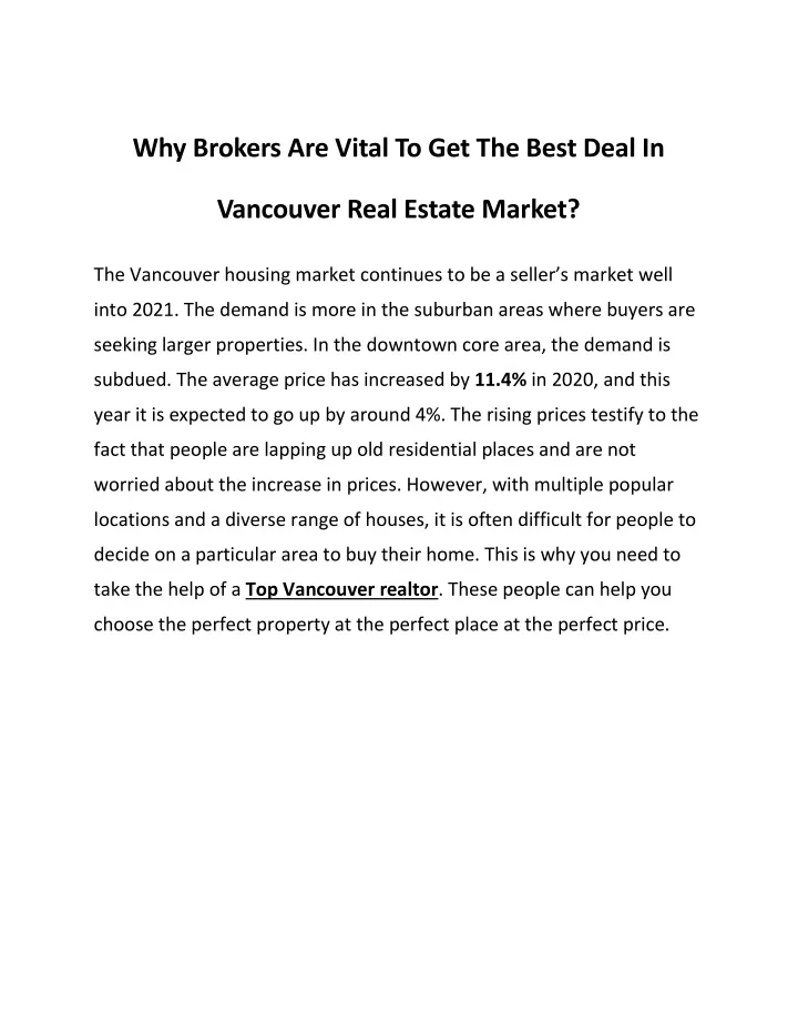 why brokers are vital to get the best deal in