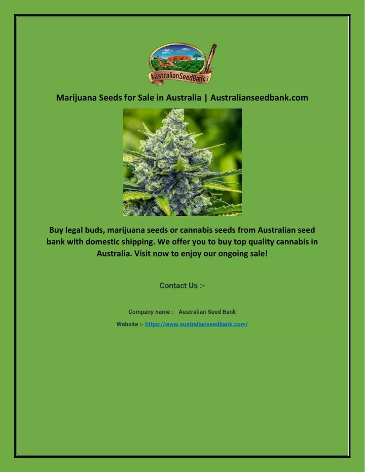 marijuana seeds for sale in australia