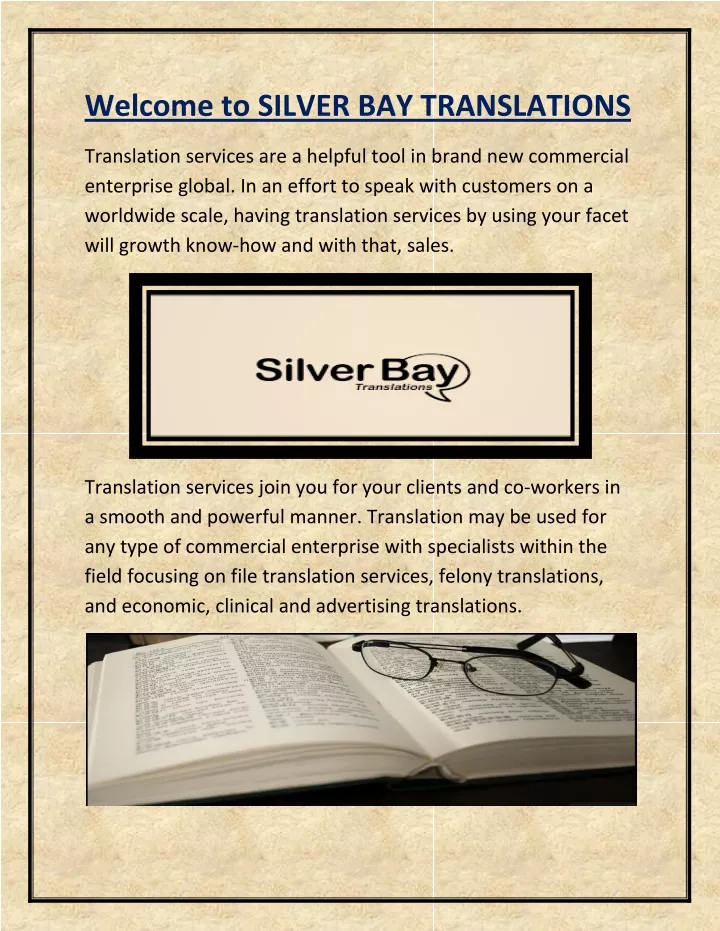 welcome to silver bay translations
