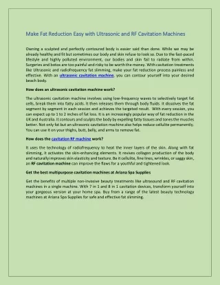 make fat reduction easy with ultrasonic