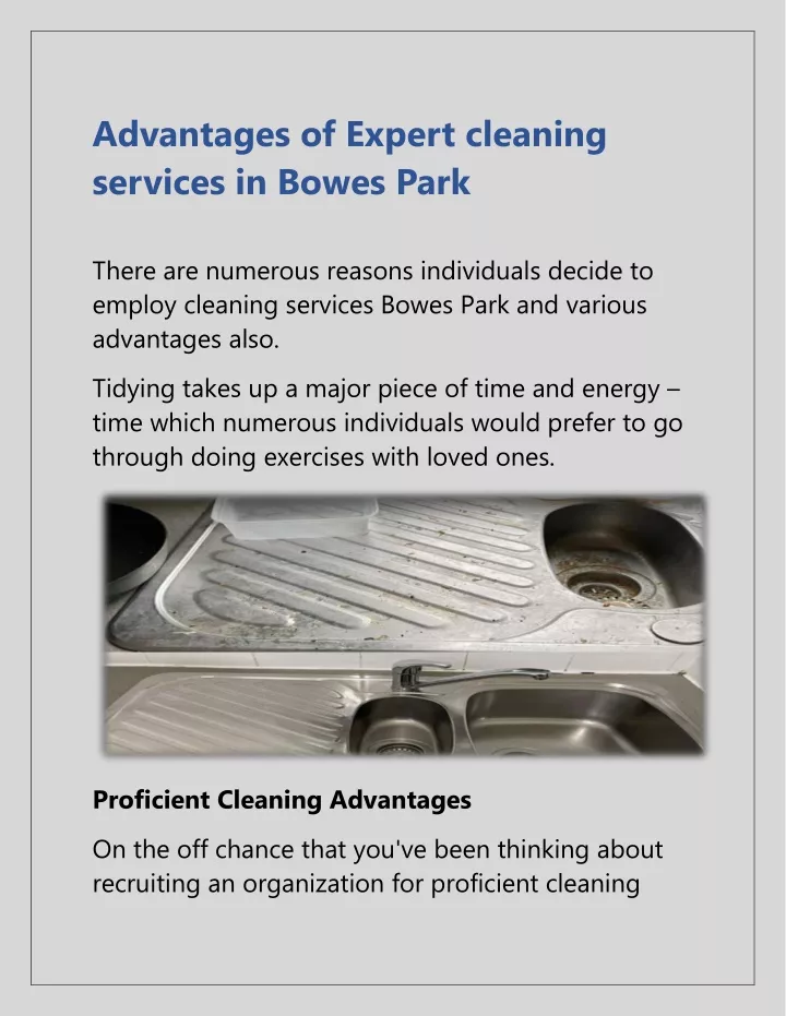 advantages of expert cleaning services in bowes