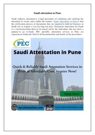 Saudi attestation in Pune