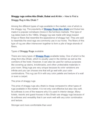 Shaggy rugs online Abu Dhabi, Dubai and Al Ain