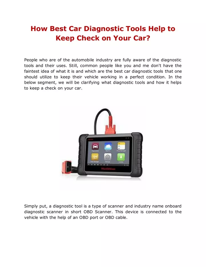 how best car diagnostic tools help to keep check