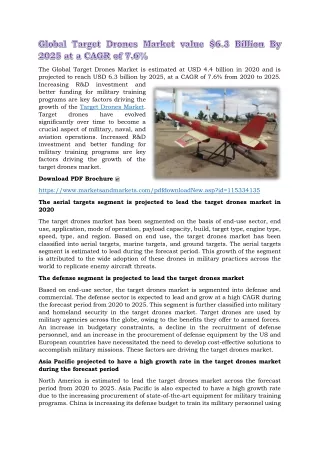 the global target drones market is estimated