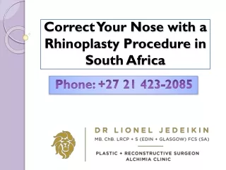 Correct Your Nose with a Rhinoplasty Procedure in South Africa