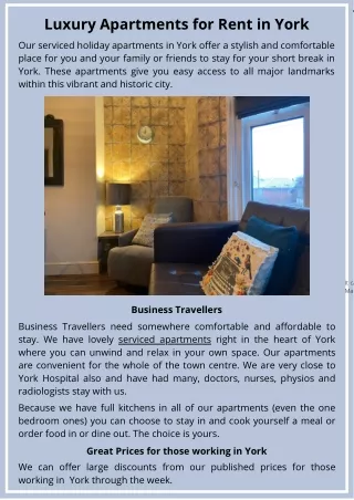 Luxury Apartments for Rent in York