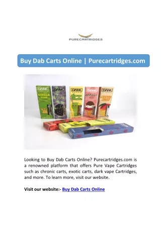 Buy Dab Carts Online | Purecartridges.com
