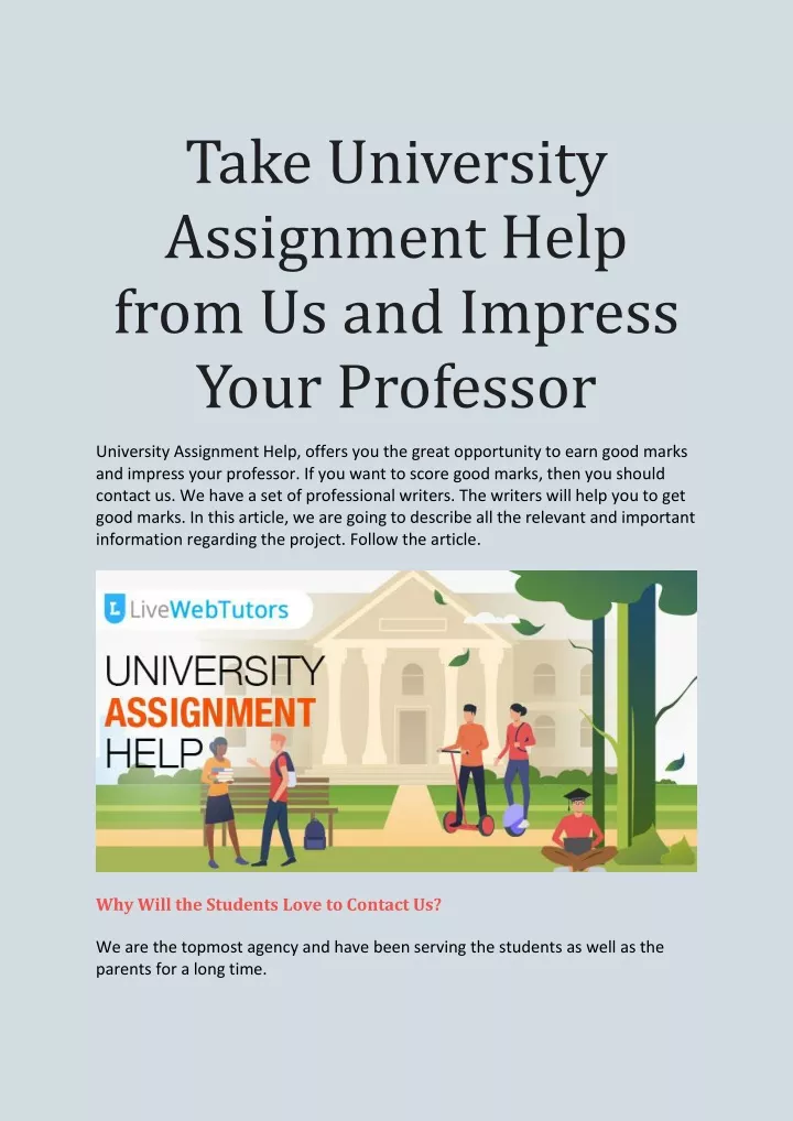 take university assignment help from