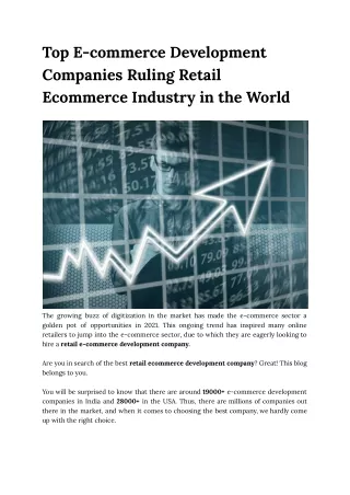 Top ecommerce development companies ruling retail ecommerce industry in the world