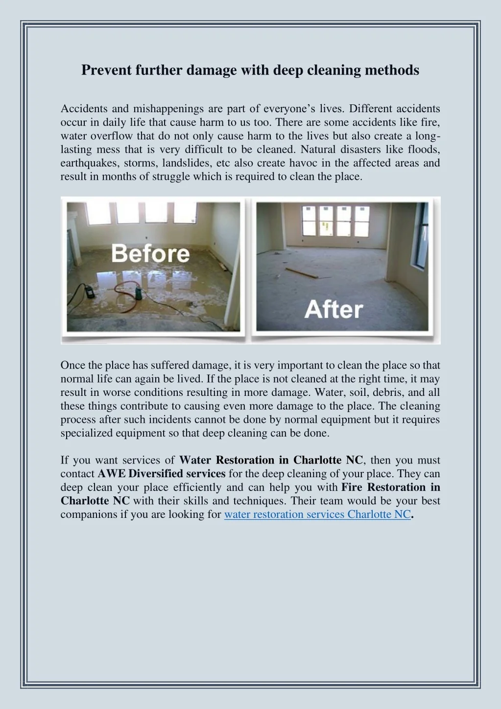 PPT - Prevent further damage with deep cleaning methods PowerPoint ...