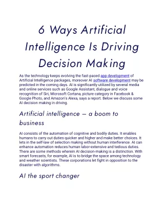 6 ways artificial intelligence is driving