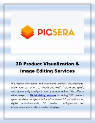 3d product visualization image editing services