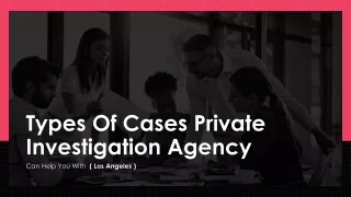 types of cases private investigation agency