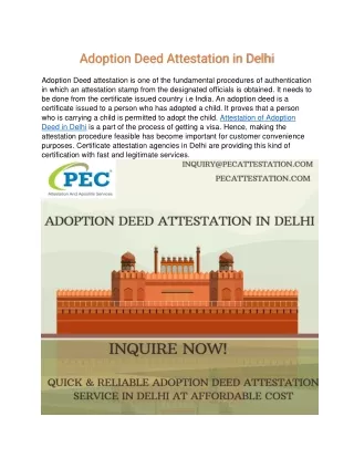 Adoption deed Attestation In Delhi content