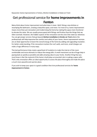 keywords home improvements in fenton kitchen