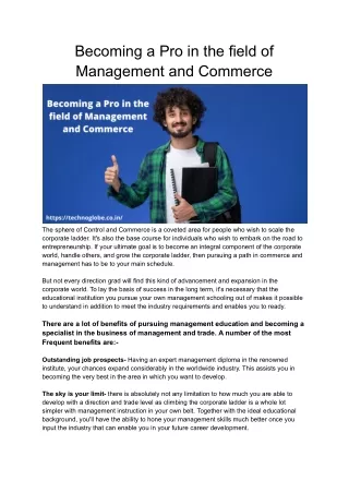 becoming a pro in the field of management