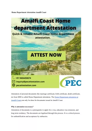 home department attestation Amalfi Coast document