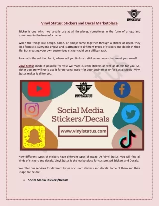 vinyl status stickers and decal marketplace