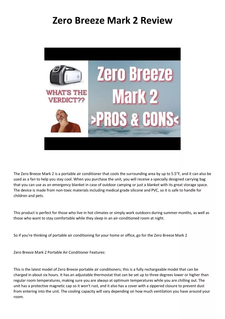 zero breeze mark 2 review
