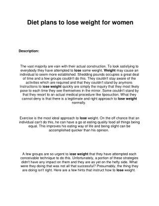 Diet plans to lose weight for wome1