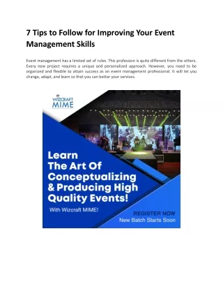 7 Tips to Follow for Improving Your Event Management Skills