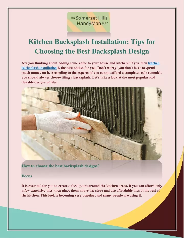 kitchen backsplash installation tips for choosing