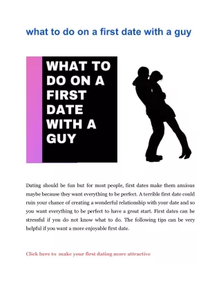 what to do on a first date with a guy