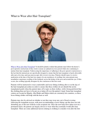 What To Wear After A Hair Transplant?