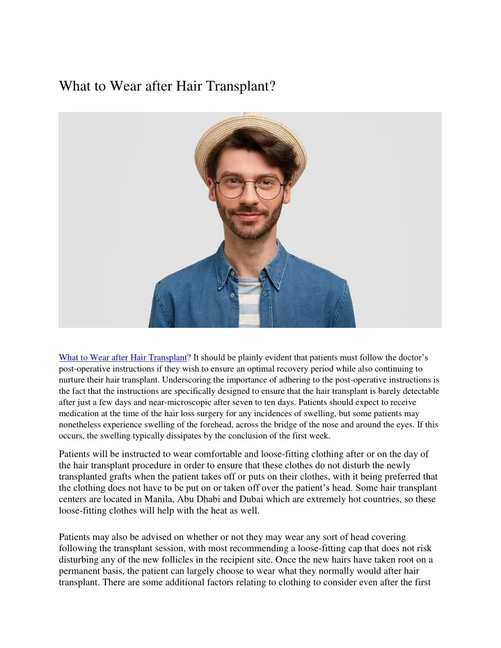 what to wear after hair transplant