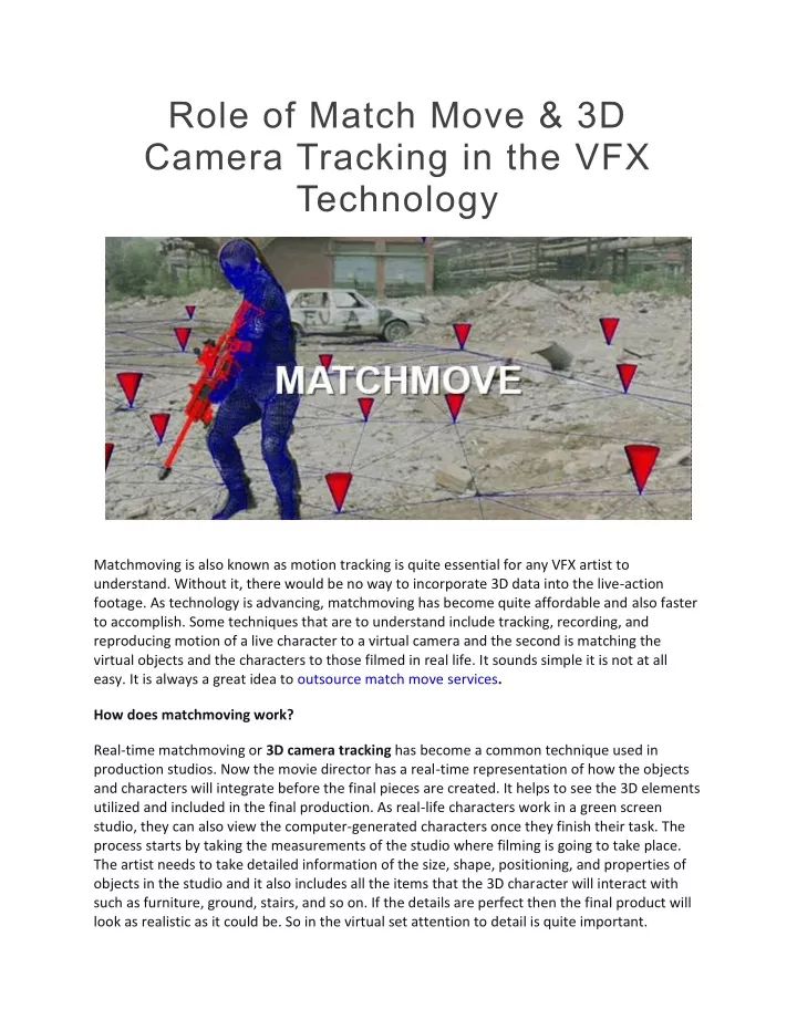role of match move 3d camera tracking