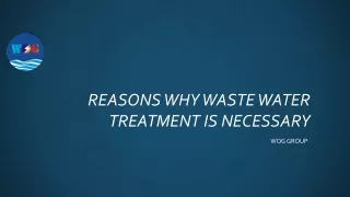 Reasons Why Waste Water Treatment is necessary