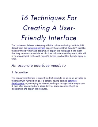 16 techniques for creating a user friendly