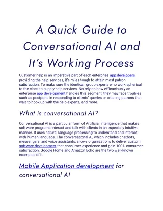 a quick guide to conversational