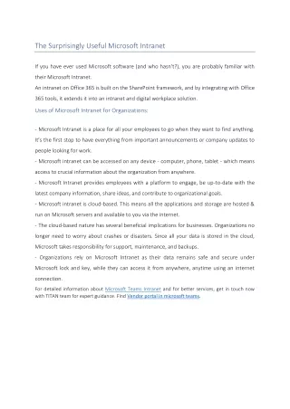 the surprisingly useful microsoft intranet