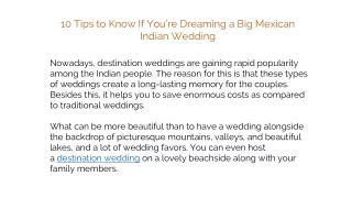 10 Tips to Know If You’re Dreaming a Big Mexican Indian Wedding